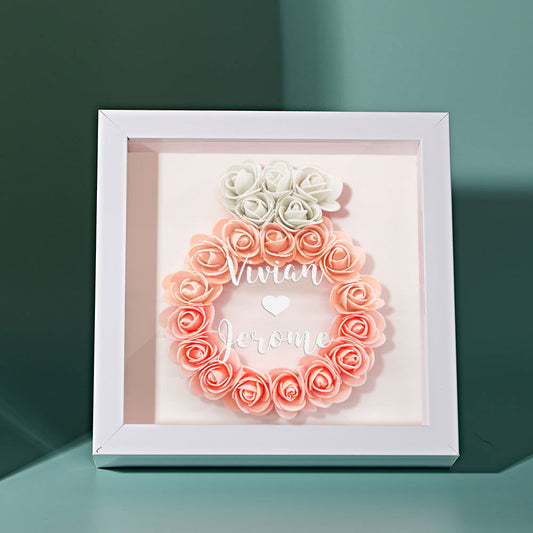 Custom Flower Shadow Box Personalized Wedding Ring Flower Shadowbox Frame Gift - DigiVirt