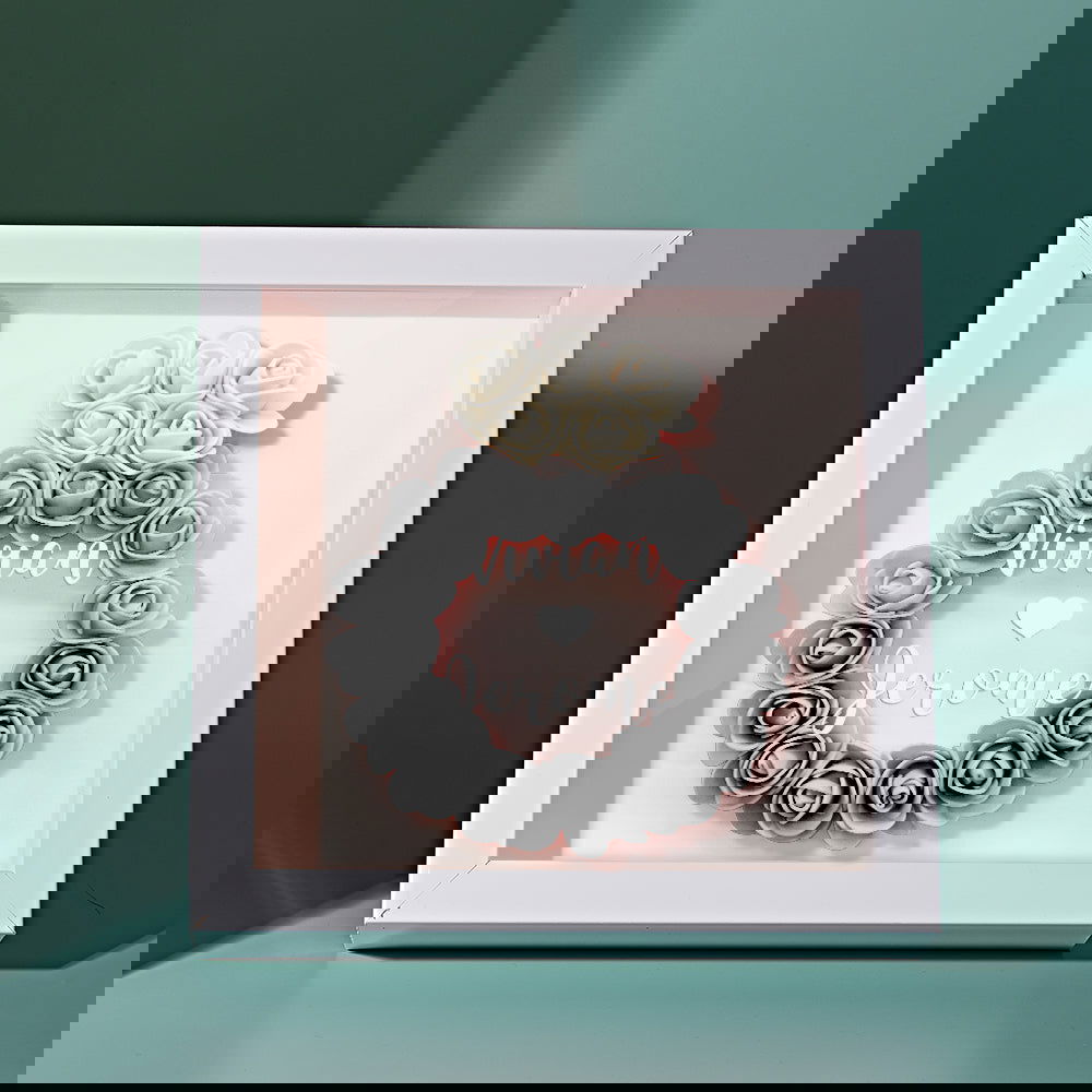 Custom Flower Shadow Box Personalized Wedding Ring Flower Shadowbox Frame Gift - DigiVirt