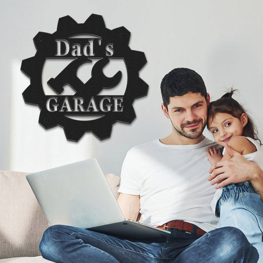Custom Garage Metal Sign Personalized LED Lights Wall Art Decor Father's Day Gift for Dad - DigiVirt