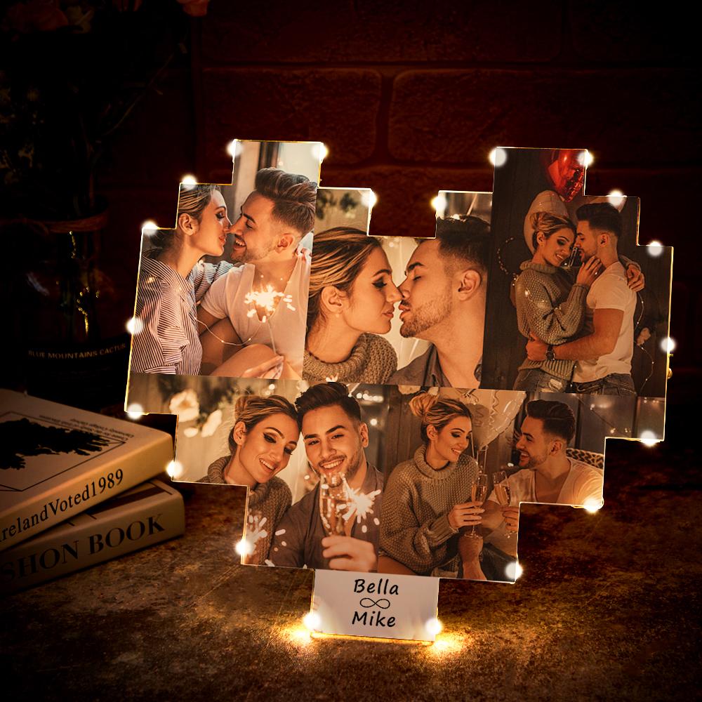 Custom Heart Photo Lamp Wall Art Decor Personalised Album Gift For Valentine's Day - DigiVirt