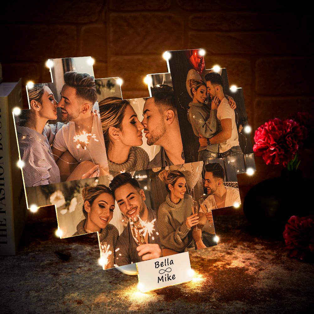 Custom Heart Photo Lamp Wall Art Decor Personalised Album Gift For Valentine's Day - DigiVirt