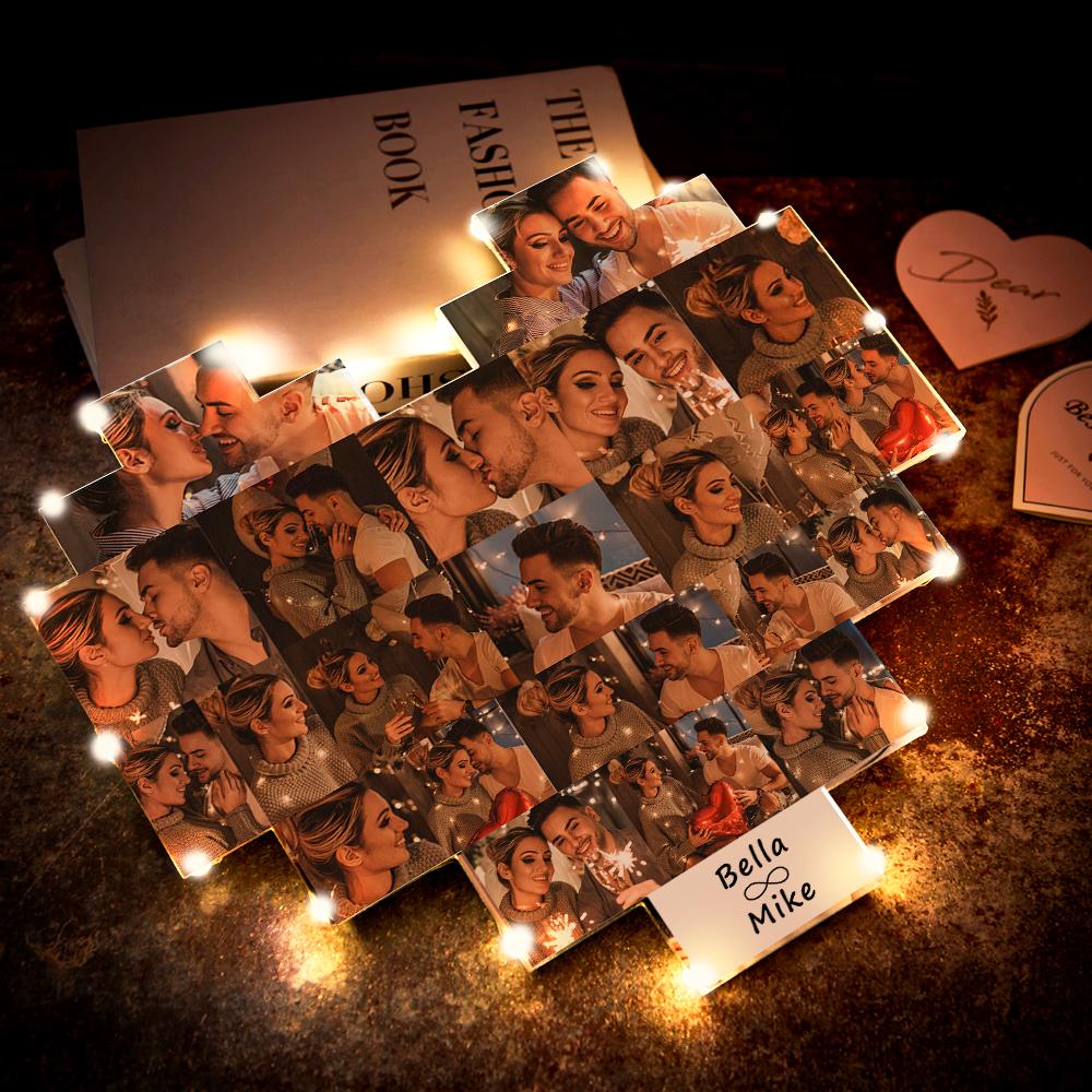 Custom Heart Photo Lamp Wall Art Decor Personalised Album Gift For Valentine's Day - DigiVirt