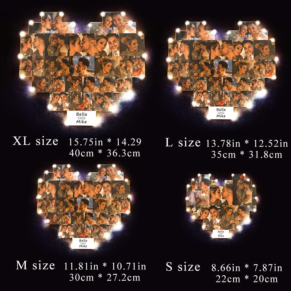 Custom Heart Photo Lamp Wall Art Decor Personalised Album Gift For Valentine's Day - DigiVirt
