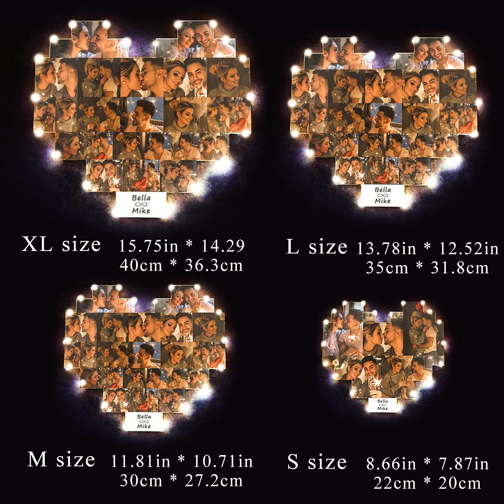 Custom Heart Photo Lamp Wall Art Decor Personalised Album Gift For Valentine's Day - DigiVirt