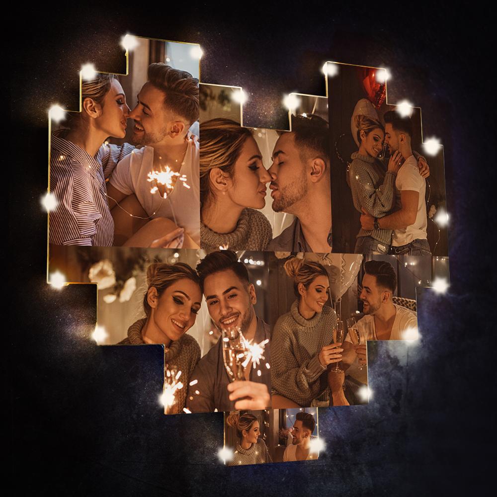 Custom Heart Photo Lamp Wall Art Decor Personalised Album Gift For Valentine's Day - DigiVirt