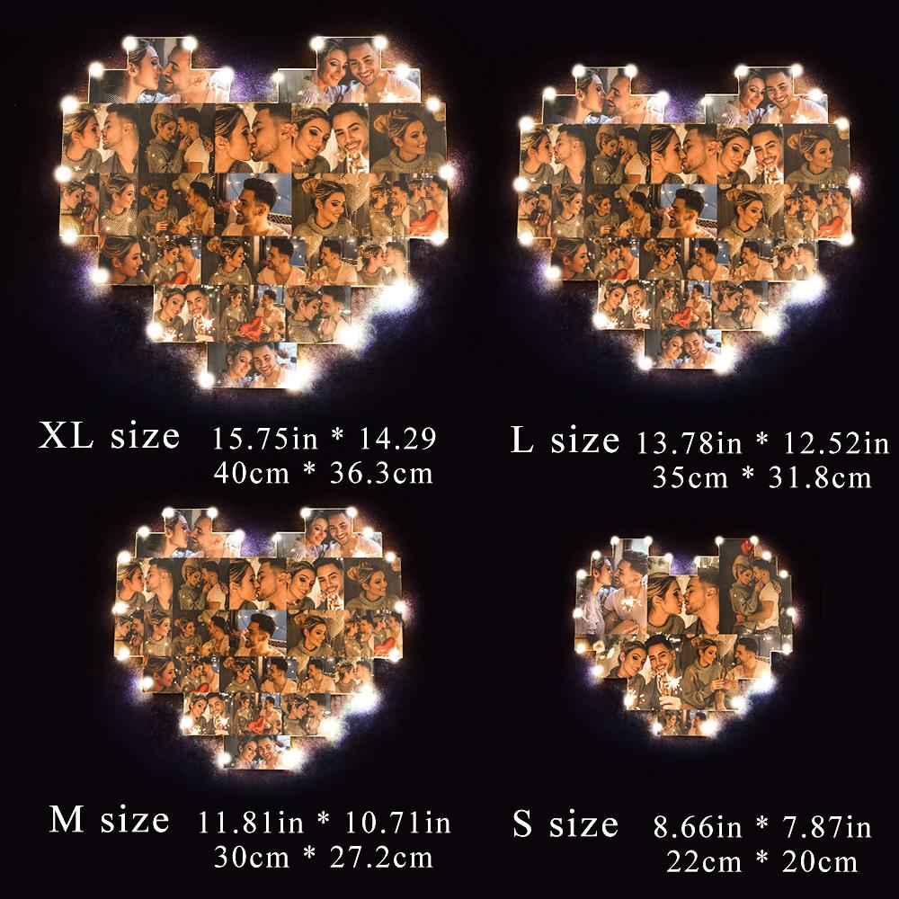 Custom Heart Photo Lamp Wall Art Decor Personalised Album Gift For Valentine's Day - DigiVirt