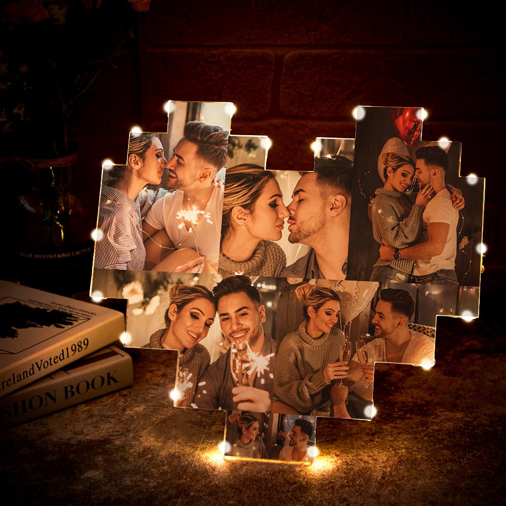 Custom Heart Photo Lamp Wall Art Decor Personalised Album Gift For Valentine's Day - DigiVirt