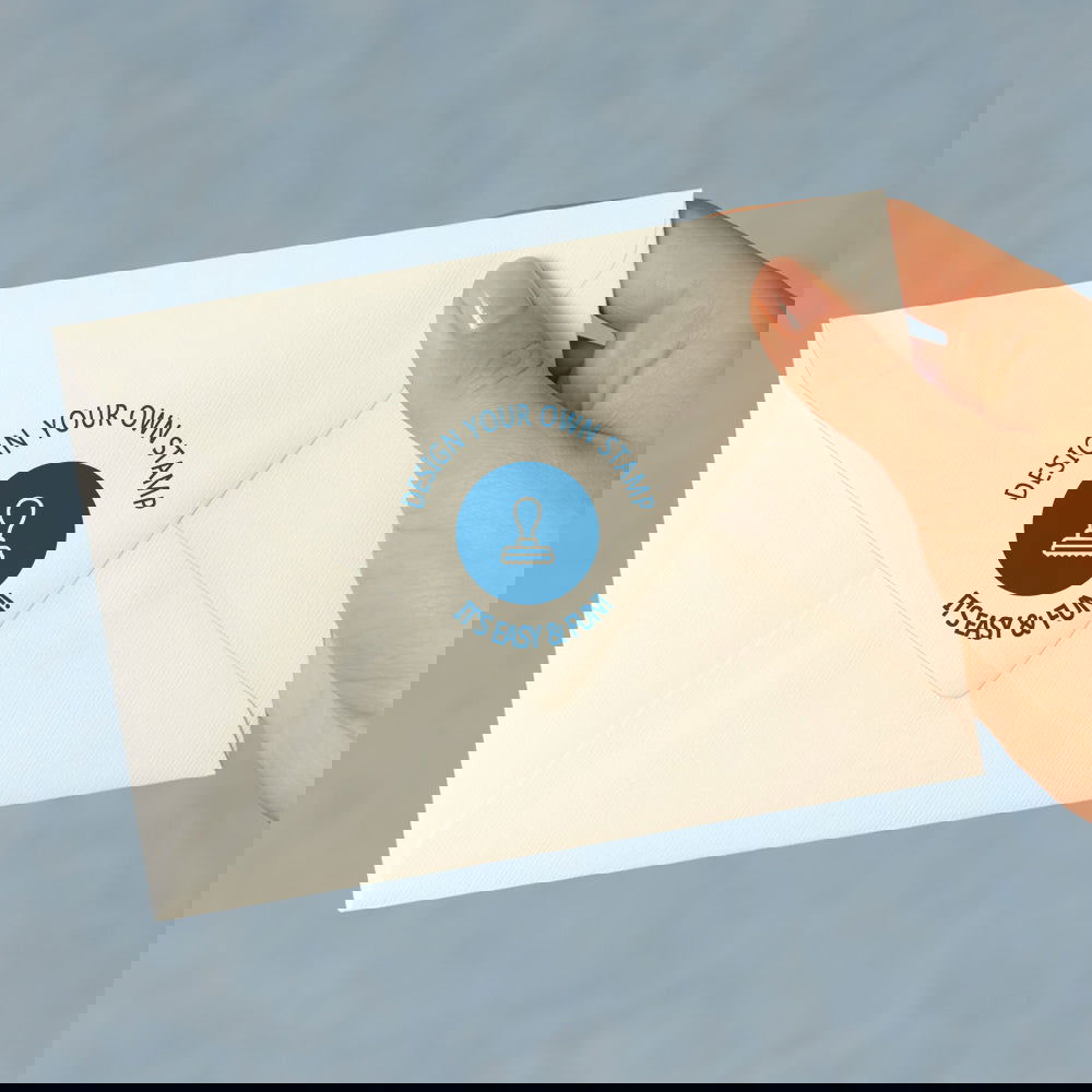 Custom Logo Stamp Round Self Inking Stamp for Wedding - DigiVirt