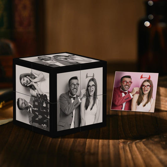 Custom Magic Cube Multiphoto Black Filter Cube Gifts for Couple - DigiVirt