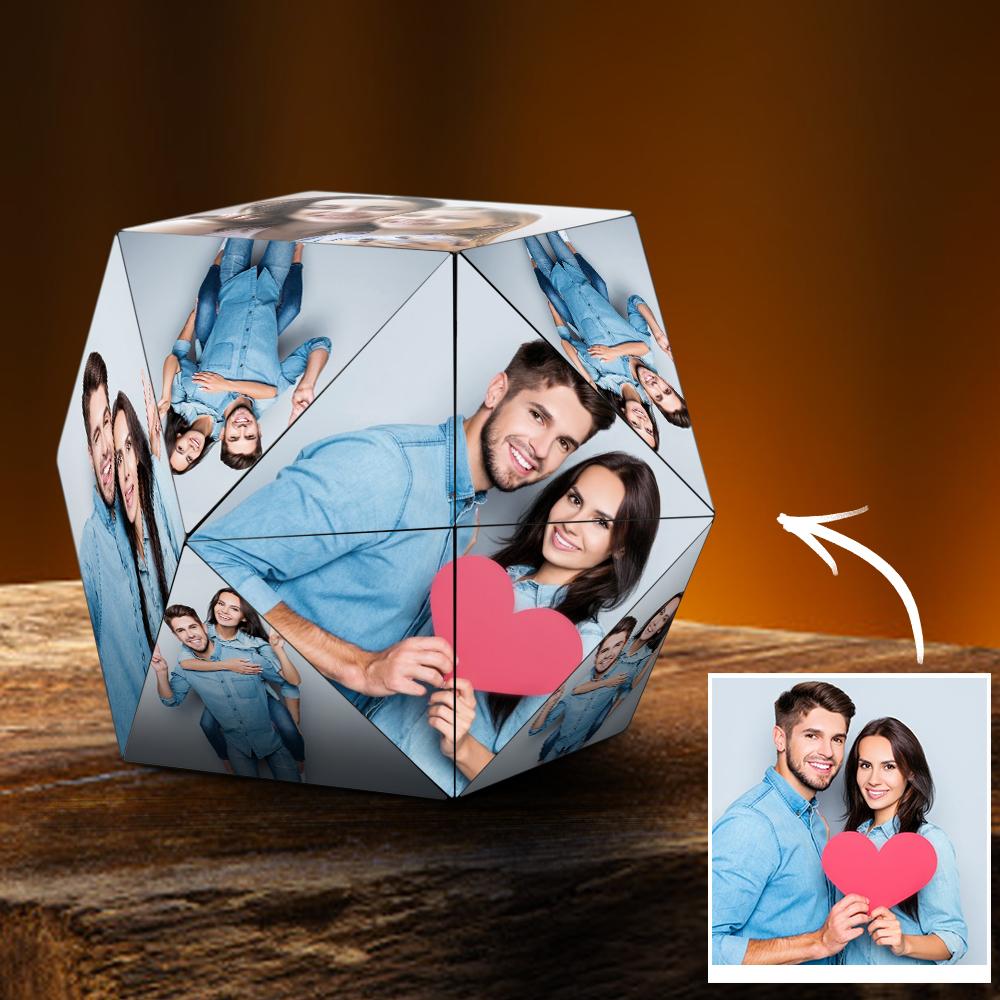 Custom Magic Cube Photo Personalized Cube Rhombic for Lovers Special Gifts for Anniversary - DigiVirt