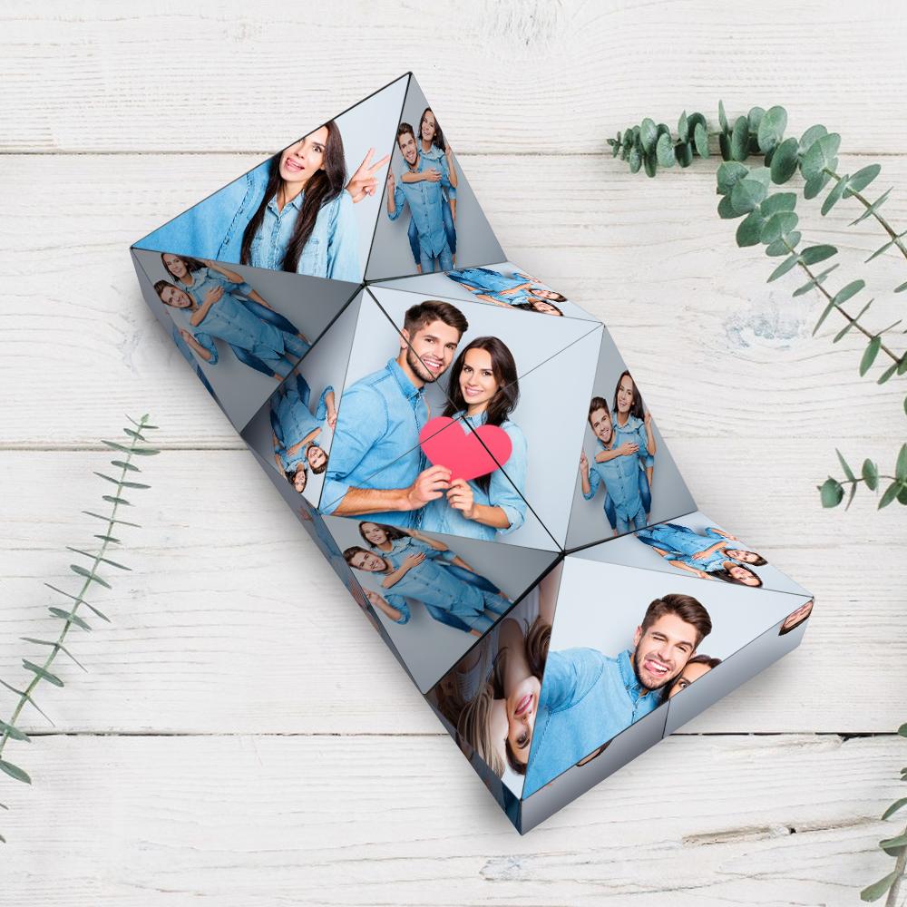 Custom Magic Cube Photo Personalized Cube Rhombic for Lovers Special Gifts for Anniversary - DigiVirt
