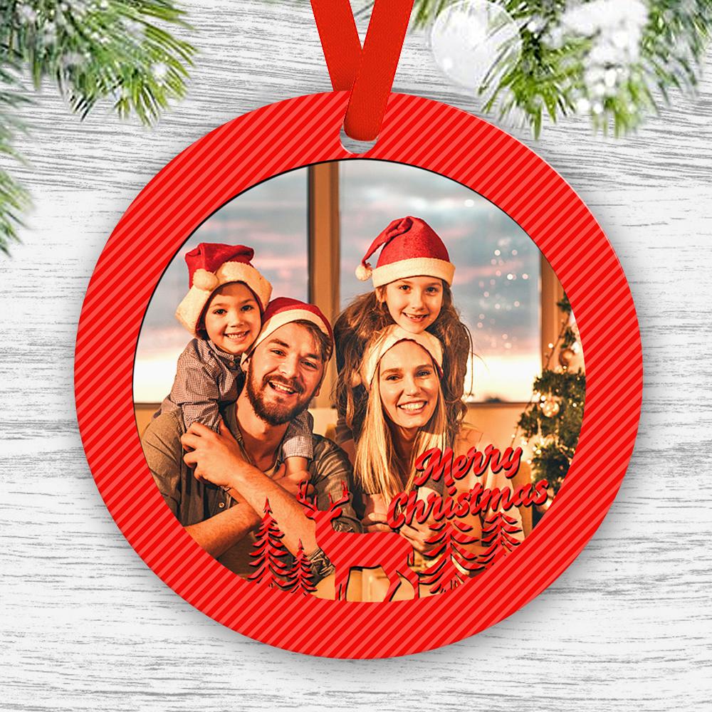 Custom Merry Christmas Ornaments with Picture - DigiVirt