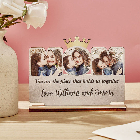 Custom Mom Wooden Plaque Personalized Photo Mom Sign for Mother's Day Gifts - DigiVirt