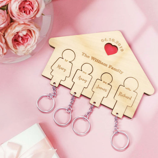 Custom Name Keychain Holder Personalized Keychain Home Decorative Gift for Family - DigiVirt