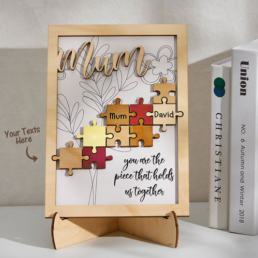 Custom Name Puzzle Ornament Creative Wooden Gifts for Mom - DigiVirt