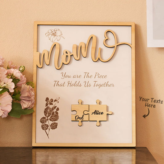 Custom Name Puzzle Ornament Wooden Gifts for Mother's Day - DigiVirt