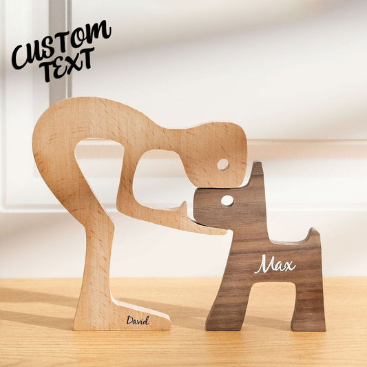 Custom Name Wooden Pet Carving Blocks Table Decor Gifts for Pet Lover - DigiVirt