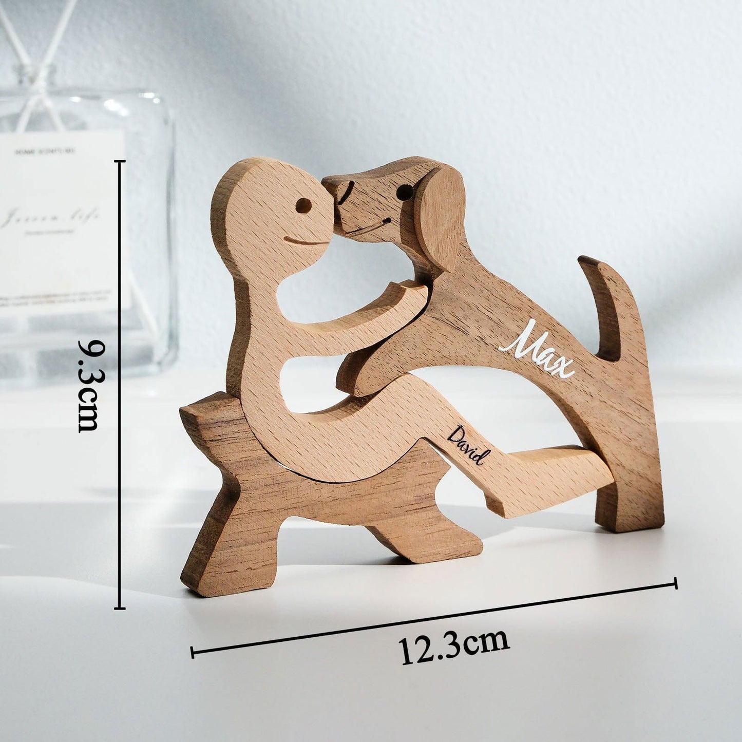 Custom Name Wooden Pet Carving Blocks Table Decor Gifts for Pet Lover - DigiVirt