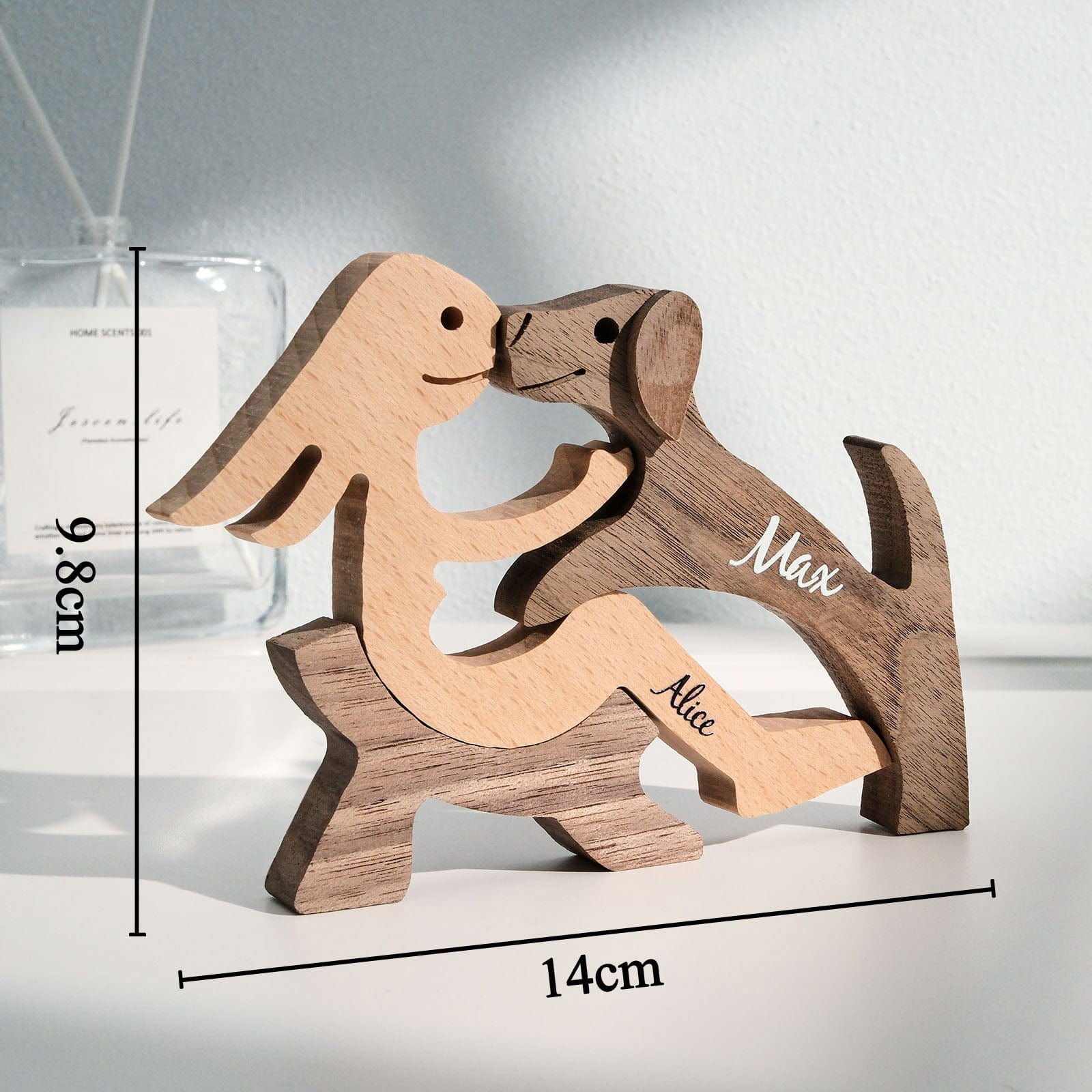 Custom Name Wooden Pet Carving Blocks Table Decor Gifts for Pet Lover - DigiVirt