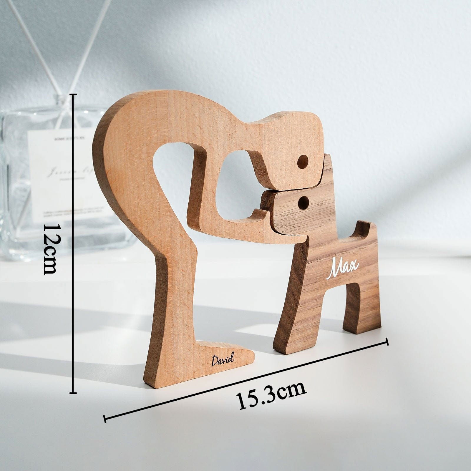 Custom Name Wooden Pet Carving Blocks Table Decor Gifts for Pet Lover - DigiVirt