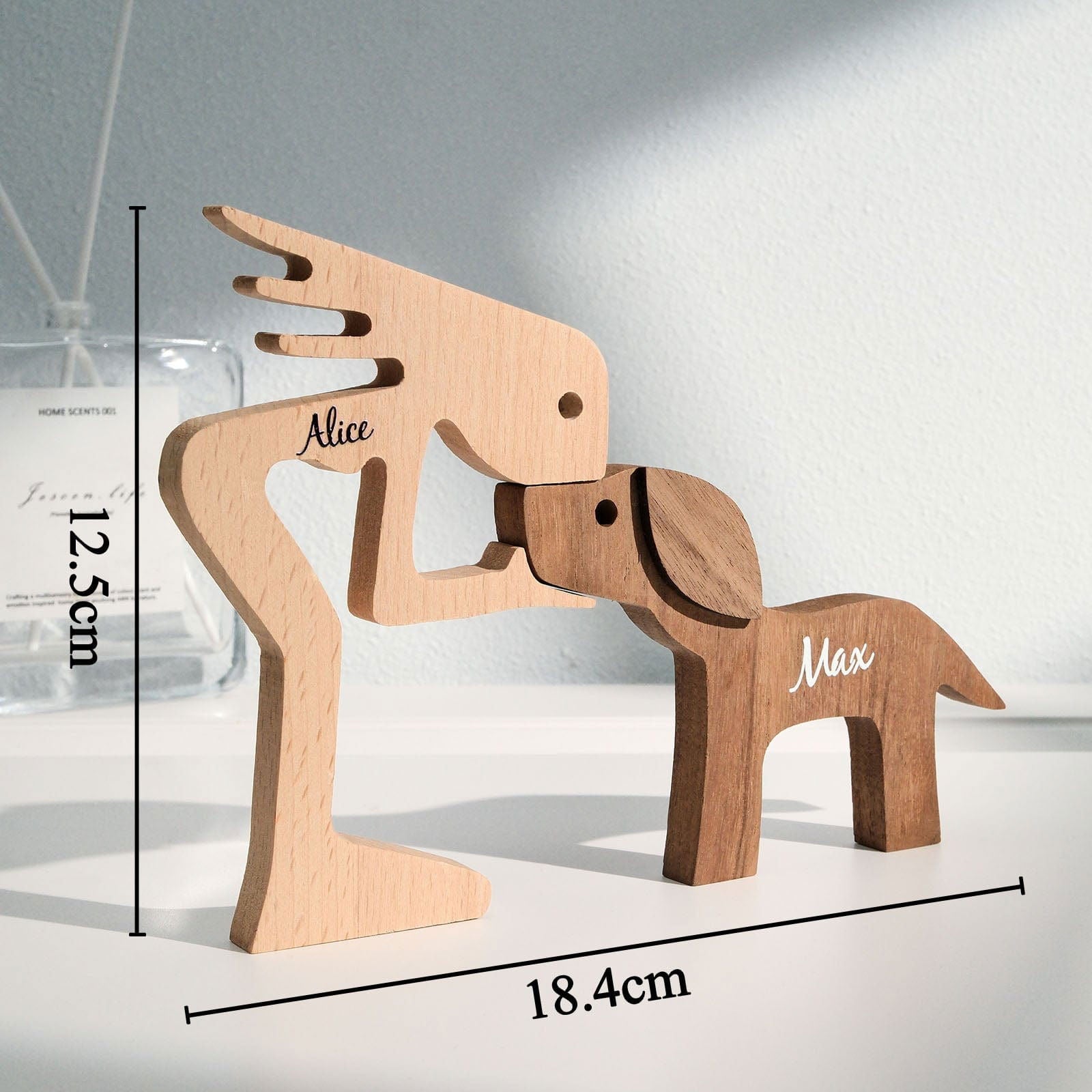 Custom Name Wooden Pet Carving Blocks Table Decor Gifts for Pet Lover - DigiVirt