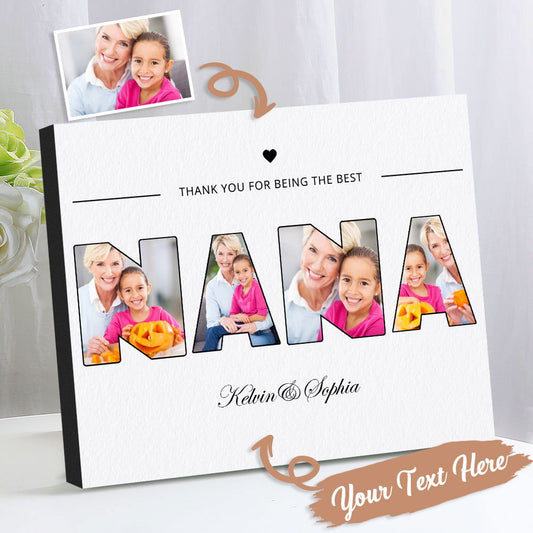 Custom Nana Photo Frame Personalised Letter Photo Collage Frame Gift for Grandma - DigiVirt