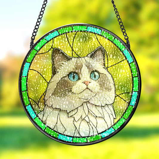 Custom Pet Portrait Art Suncatcher Stained Glass Ornament Dog Memorial Gifts for Pet Lovers - DigiVirt