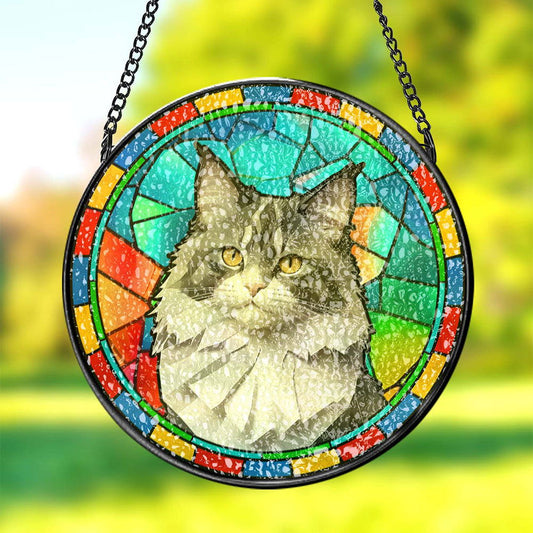 Custom Pet Stained Glass Suncatcher Pet Ornament Memorial Gifts for Pet Lovers - DigiVirt