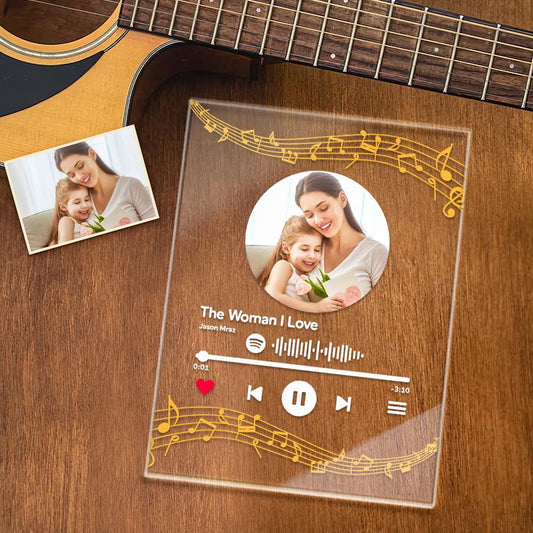 Custom Photo A Song For Mama Spotify Code Plaque Scannable Music Personalized Acrylic Photo Panel Gift For Mom - DigiVirt