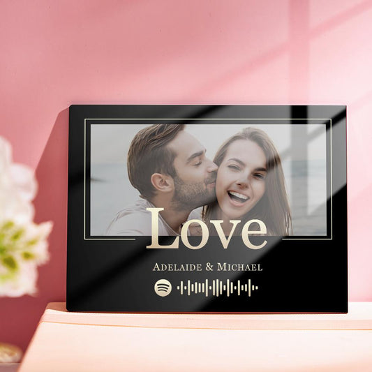 Custom Photo Art Acrylic Plaque Love Couples Gift Simple Modern Home Living Plaque Gift - DigiVirt