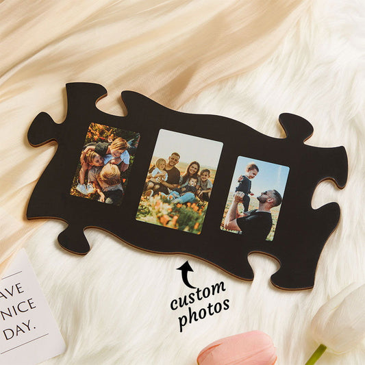 Custom Photo Black Puzzle Piece Wall Sign Picture Holder Wall Art Plaque - DigiVirt