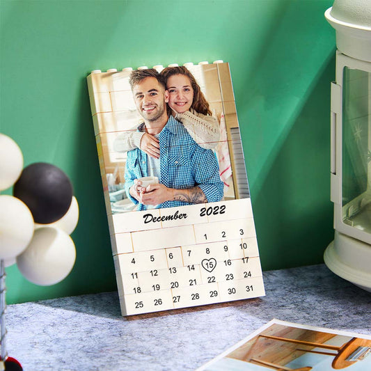 Custom Photo Building Block Puzzle Calendar Important Date Gifts for Him - DigiVirt