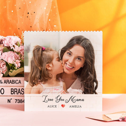 Custom Photo Building Block Puzzle Square Photo Brick Mother's Day Gift - DigiVirt