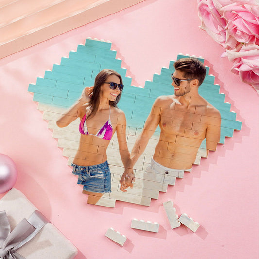Custom Photo Building Bricks Personalised Printed Heart Block - DigiVirt