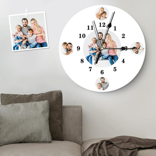 Custom Photo Clock Personalized Wall Clock with Multiple Photos - DigiVirt