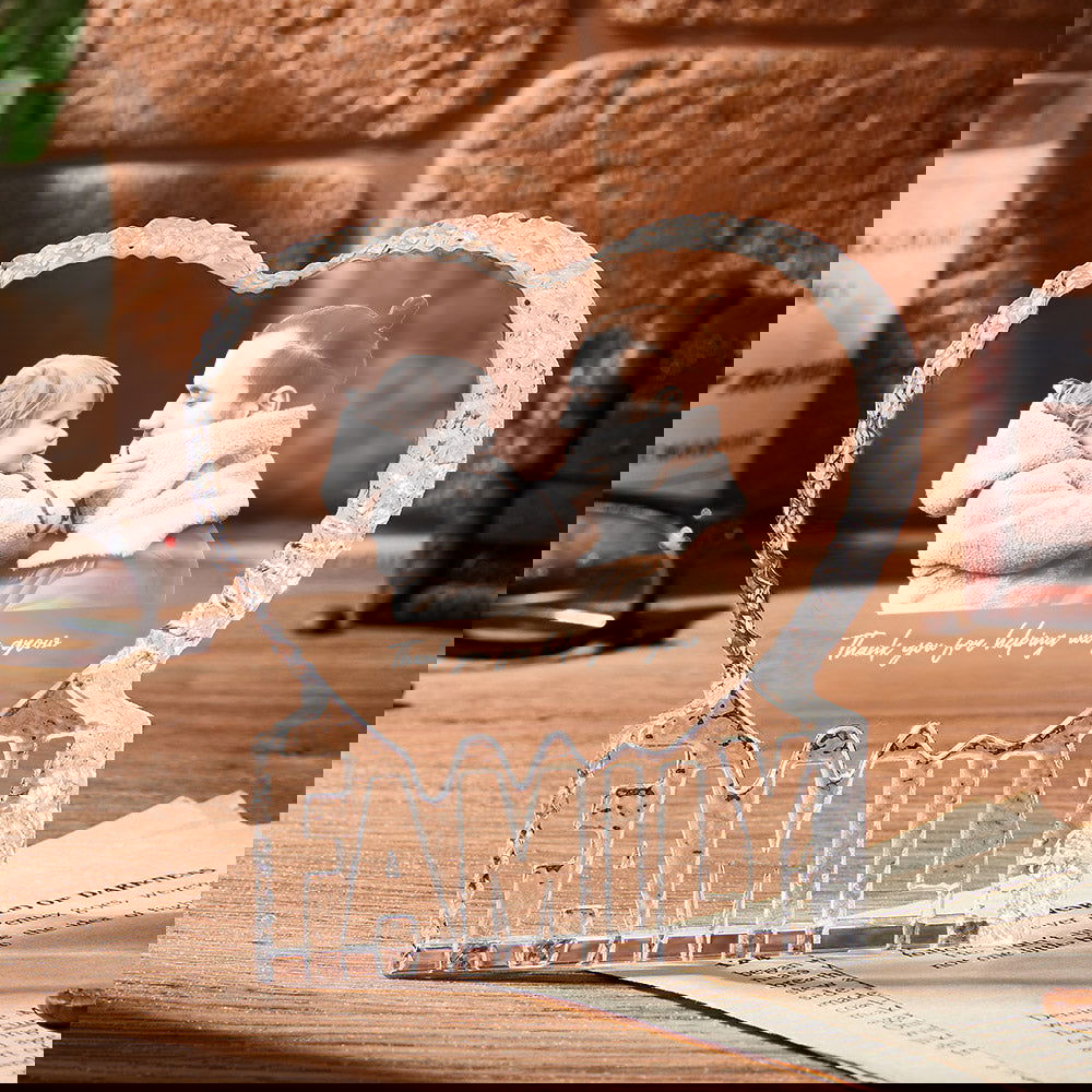 Custom Photo Crystal Sculpture Keepsake 3D Crystal Photo Heart Gift for Dad - DigiVirt