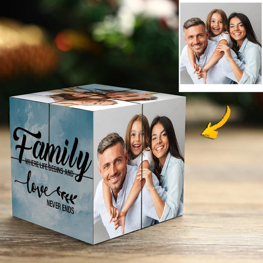 Custom Photo Cube Photo Frame Multiphoto Gifts For Family Together We Make A Family Magic Cube - DigiVirt