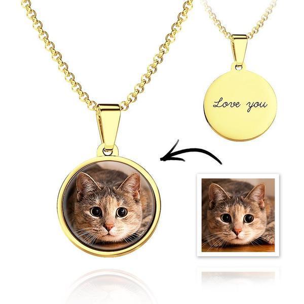 Custom Photo Engraved Necklace Pendant Picture Necklace Double Sided Wedding Gift - DigiVirt
