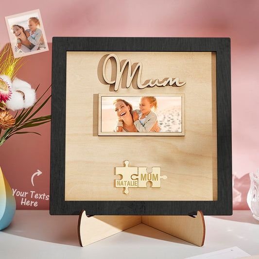 Custom Photo Engraved Ornament Mother's Day Puzzle Wooden Commemorate Gifts - DigiVirt