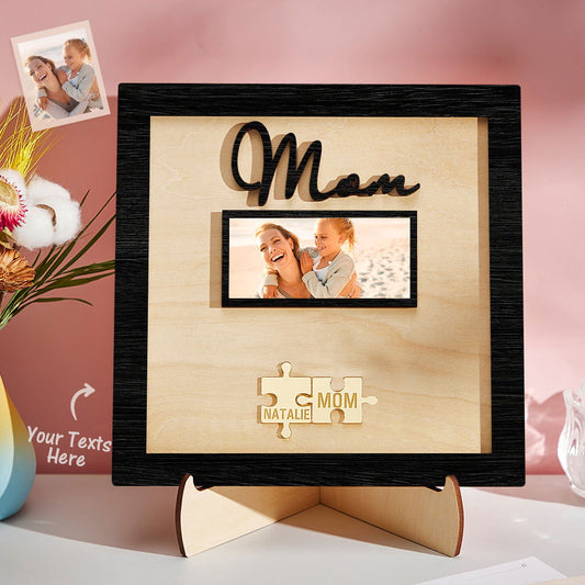 Custom Photo Engraved Ornament Mother's Day Puzzle Wooden Commemorate Gifts - DigiVirt
