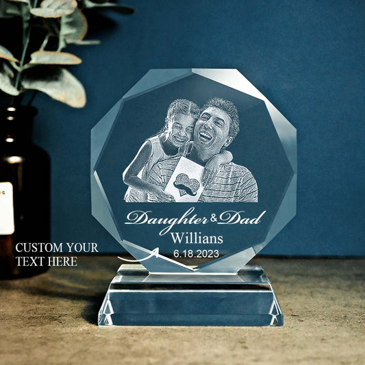 Custom Photo Engraved Ornaments Crystal Glass Father's Day Gifts - DigiVirt