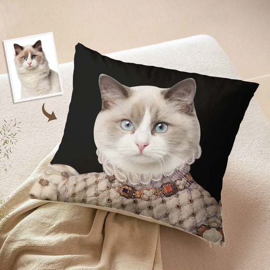 Custom Photo Face Pillow Cat Noble Funny Gifts - DigiVirt
