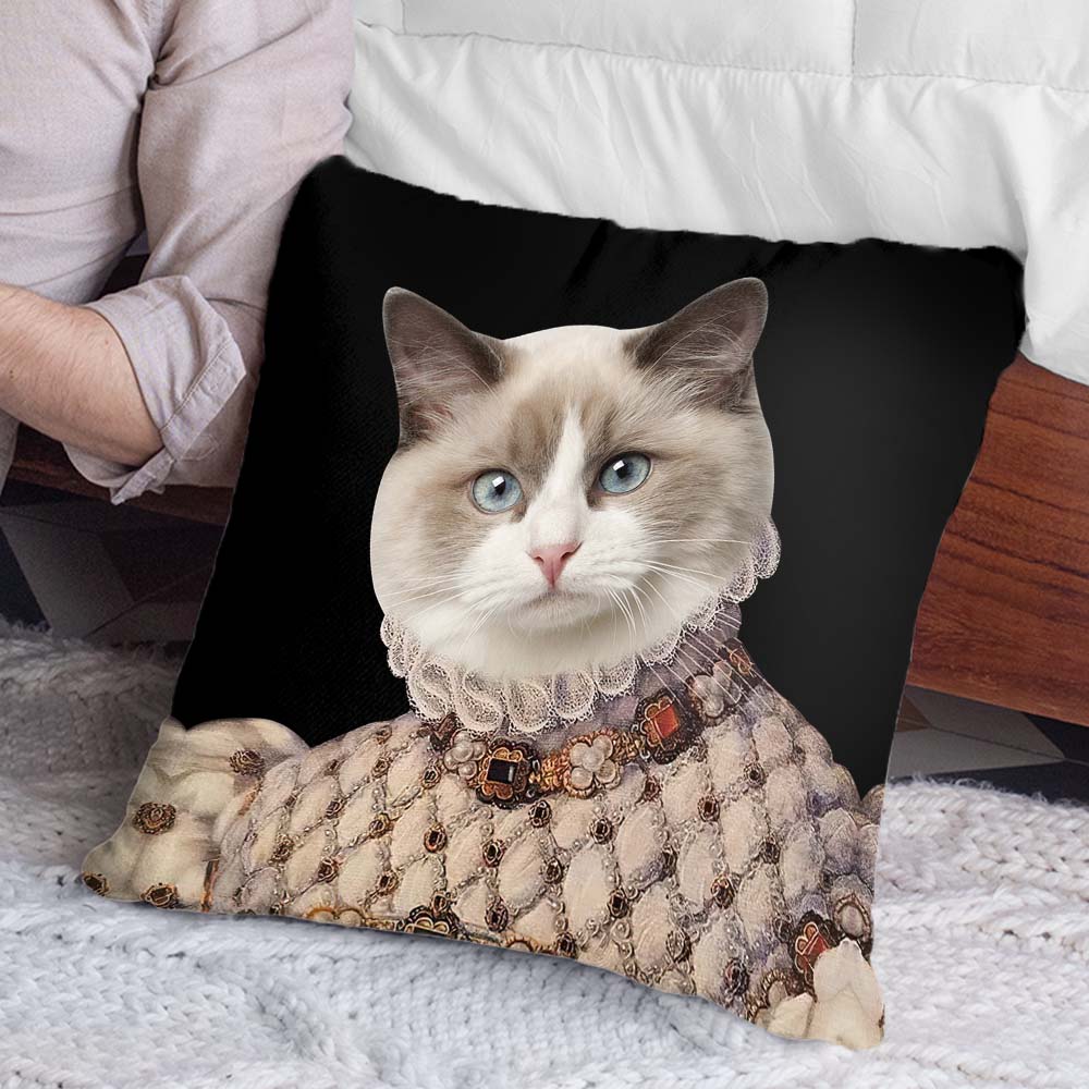 Custom Photo Face Pillow Cat Noble Funny Gifts - DigiVirt