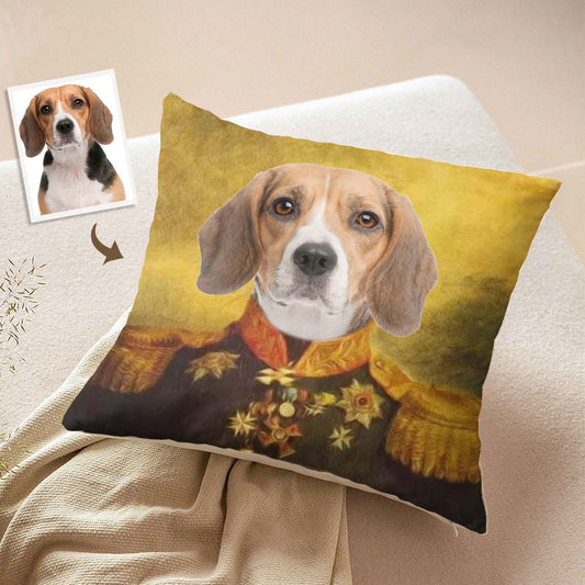 Custom Photo Face Pillow Dog Commander Portrait Home Gifts - DigiVirt