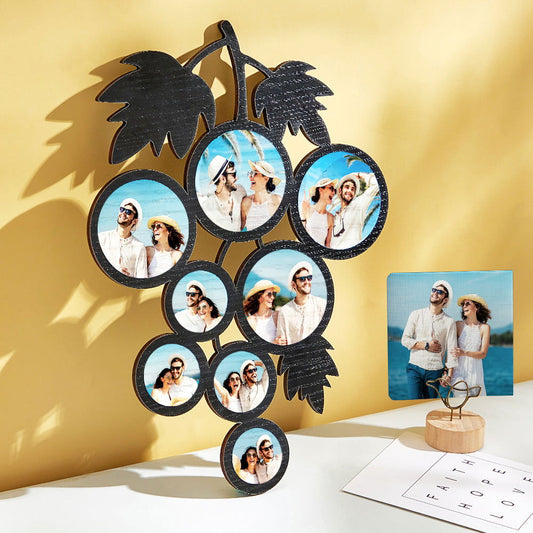 Custom Photo Grape Shaped Frame Personalized Picture Black Wall Decoration - DigiVirt