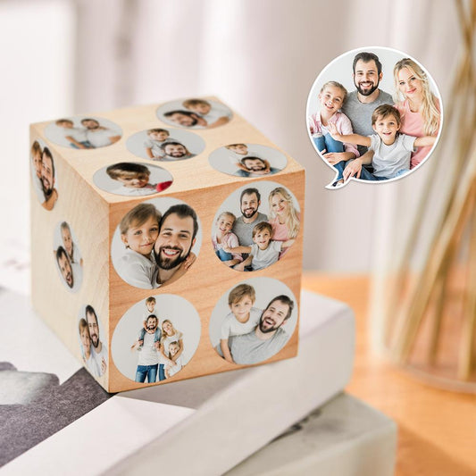 Custom Photo Ornament Funny Dice Wooden Gifts - DigiVirt