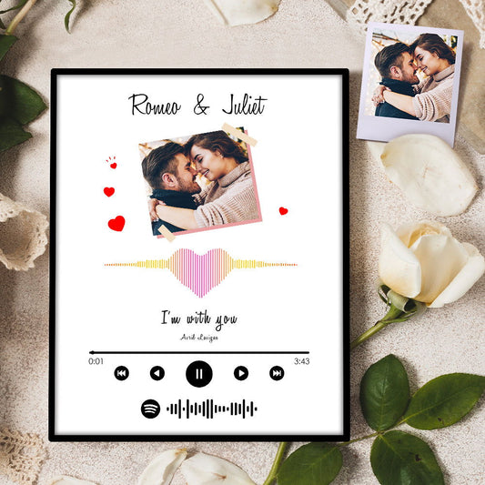 Custom Photo Ornaments Heart-Shaped Spotify Code Gift for Lover - DigiVirt