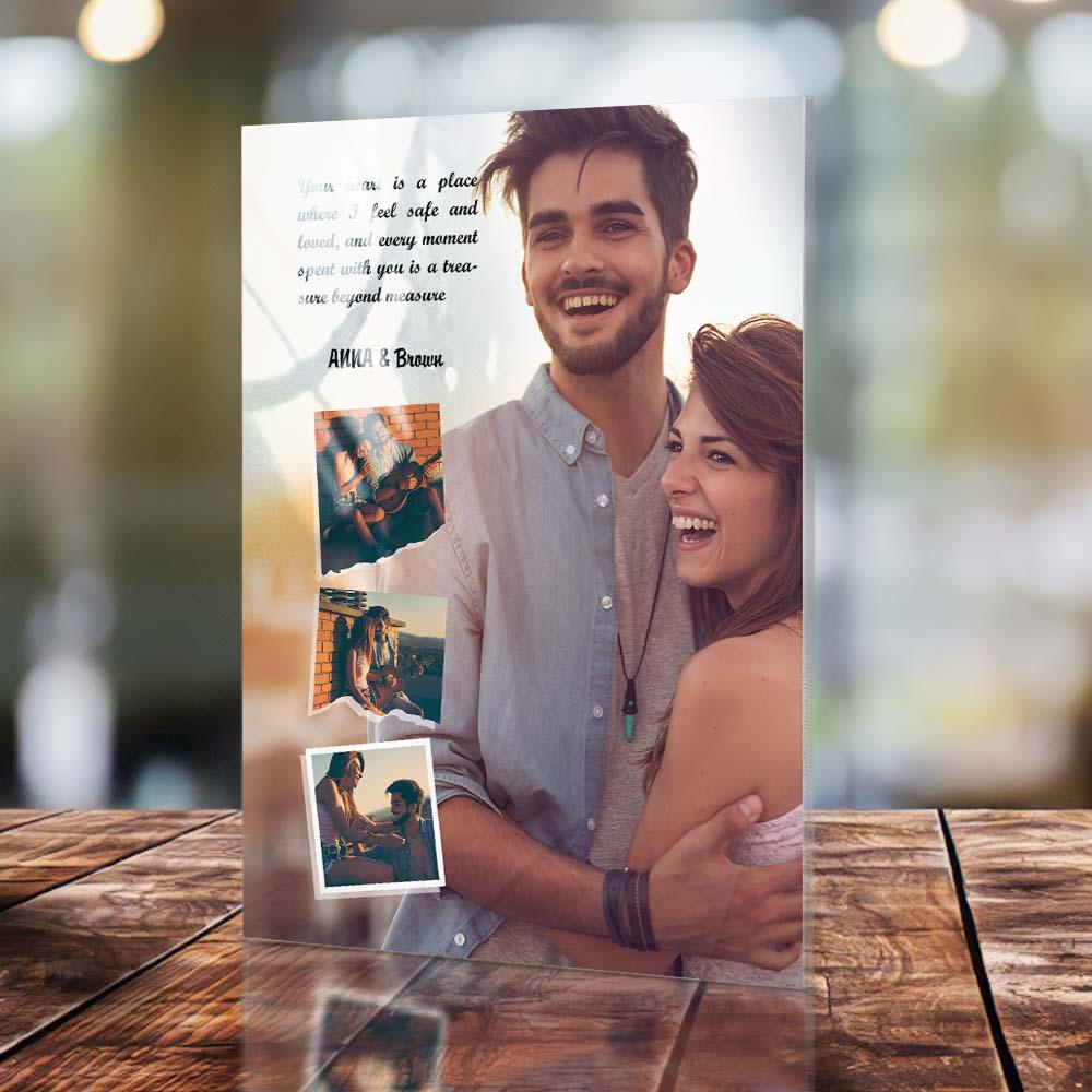 Custom Photo Plaque Engraved Named Glass Plaque Memory Photo Gift - DigiVirt