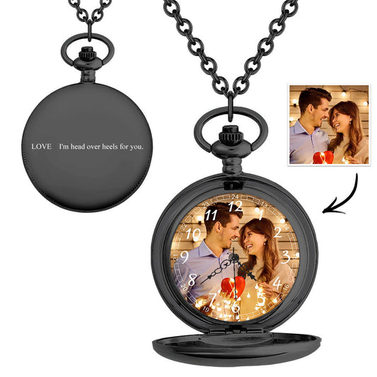 Custom Photo Pocket Watch Personalised Engravable Pocket Watchs Gift - DigiVirt