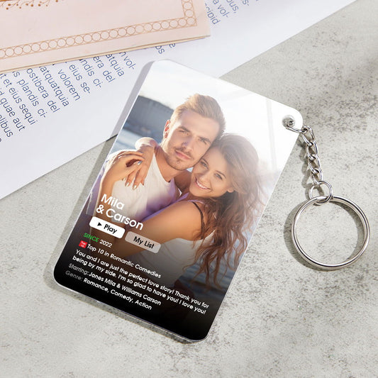 Custom Poster Keychain With Text Photo Movie Poster Plaque Gift For Lover - DigiVirt